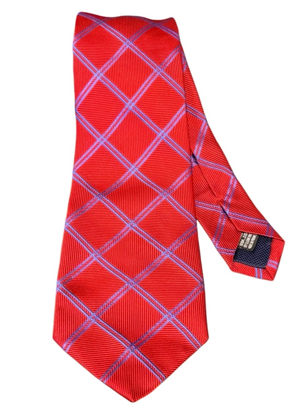 Thomas Pink Silk Tie Red Purple Diamond Grid France Jermyn Street London British